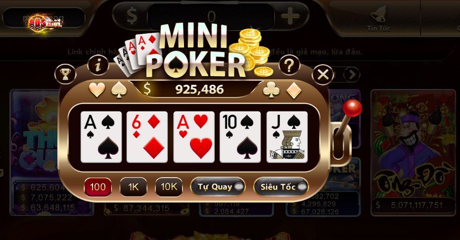 Giới Thiệu Nổ Hũ Mini Poker Và Cách Chơi Online Hiệu Quả 3 8US.VN Cập nhật luật chơi Mini Poker chi tiết